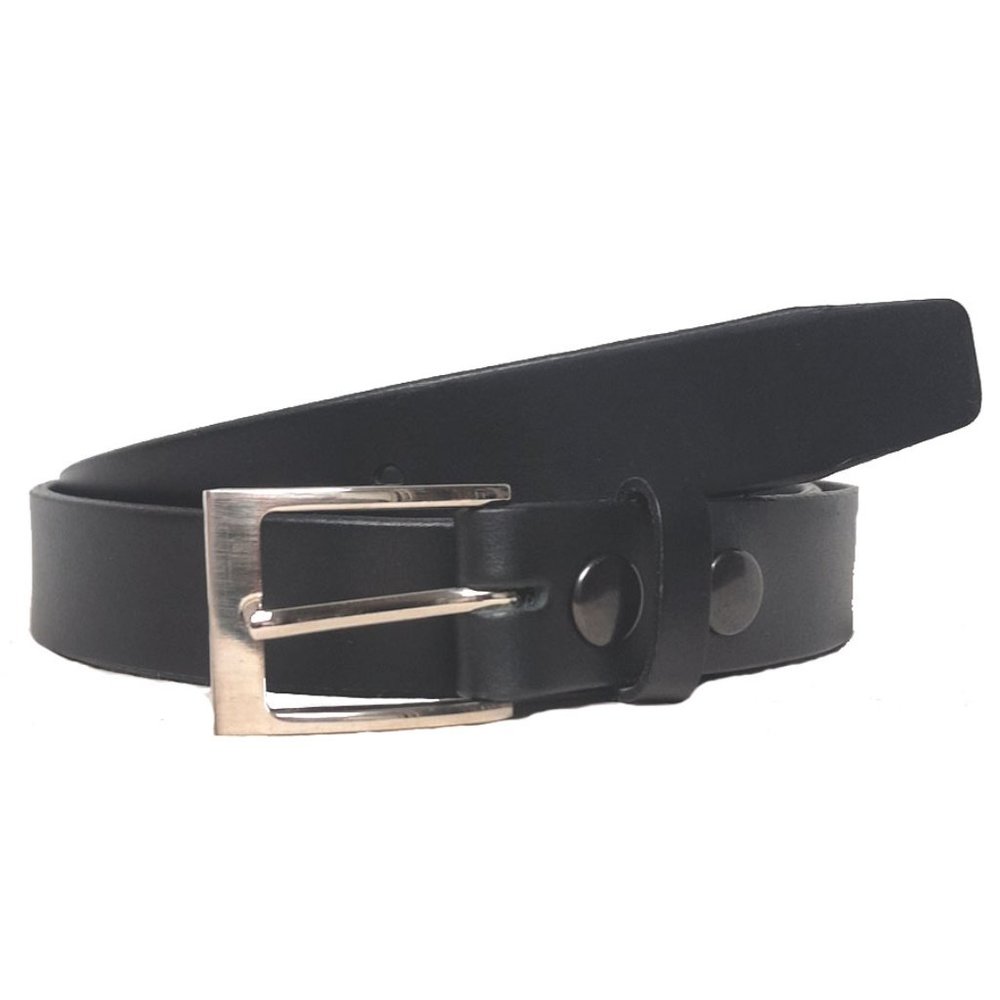 GENUINE LEATHER PLAIN BELT 30MM  BLACK #1030